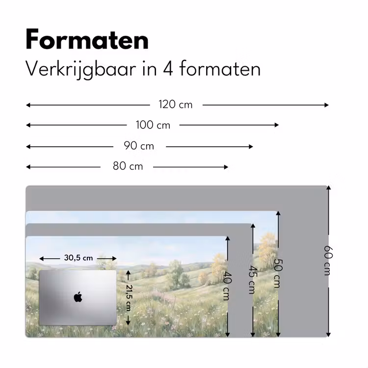 Bloemen veld - Bloemen - Groen Muismat XXL klein -sfeer5
