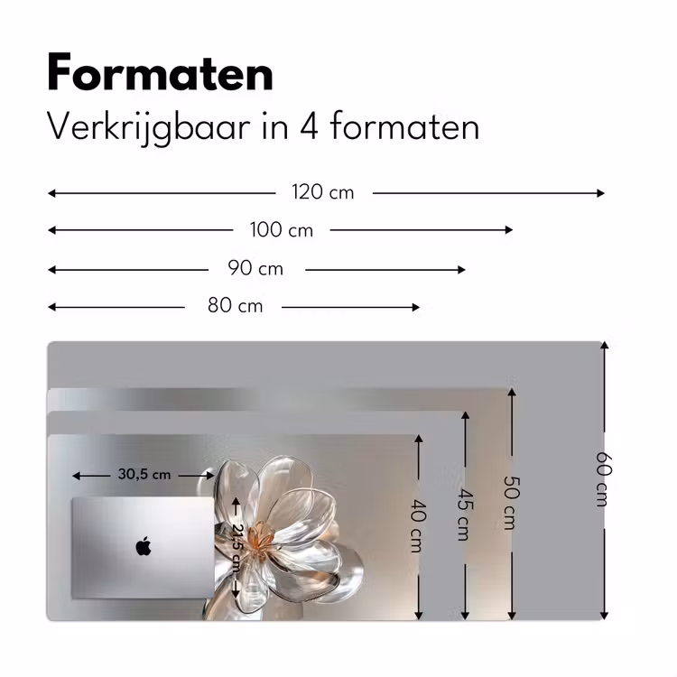 Bloem - Glazen - Doorzichtig Muismat XXL klein -sfeer5