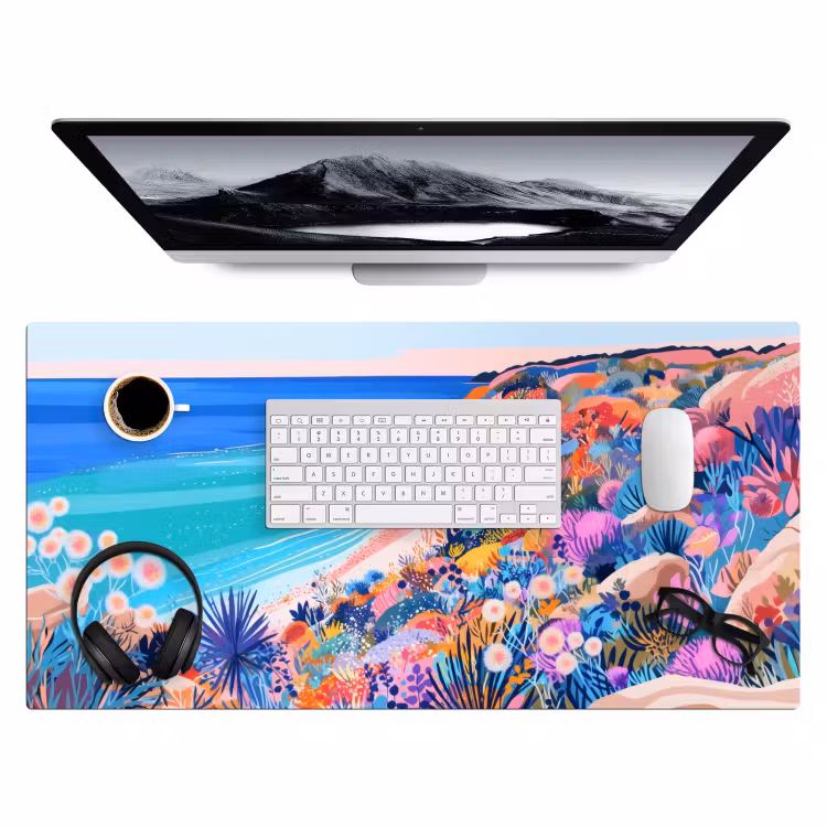 Bloemenweide - Zee - Zomers Muismat XXL klein -3d