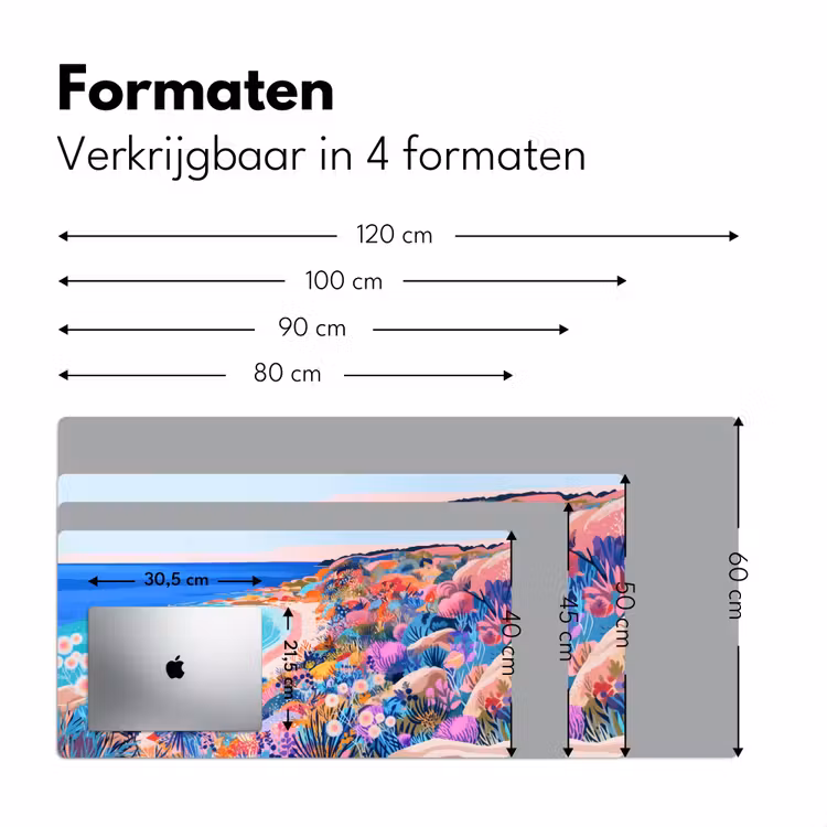 Bloemenweide - Zee - Zomers Muismat XXL klein -sfeer5