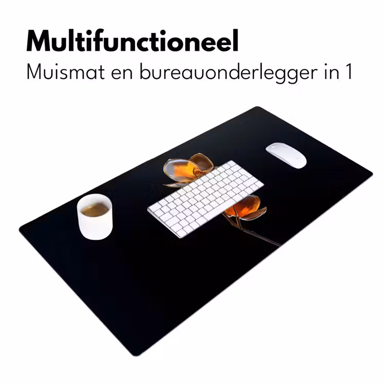 Bloem - Orchidee - Oranje Muismat XXL klein -sfeer4