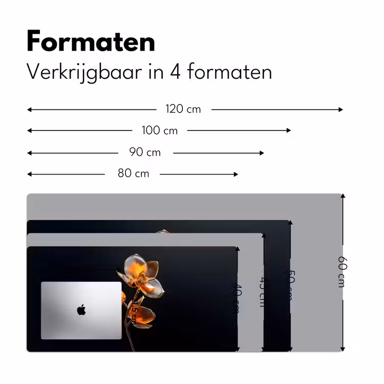 Bloem - Orchidee - Oranje Muismat XXL klein -sfeer5