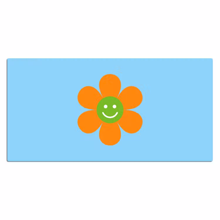 Bloem - Smiley - Kleurrijk Muismat XXL klein -3d_leeg