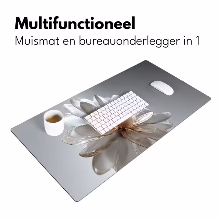 Bloem - Wit - Neutraal Muismat XXL klein -sfeer4