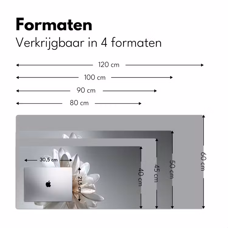Bloem - Wit - Neutraal Muismat XXL klein -sfeer5