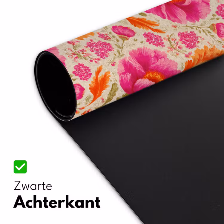 Bloemen - Barok - Roze - Oranje Muismat XXL klein 681 -sfeer2