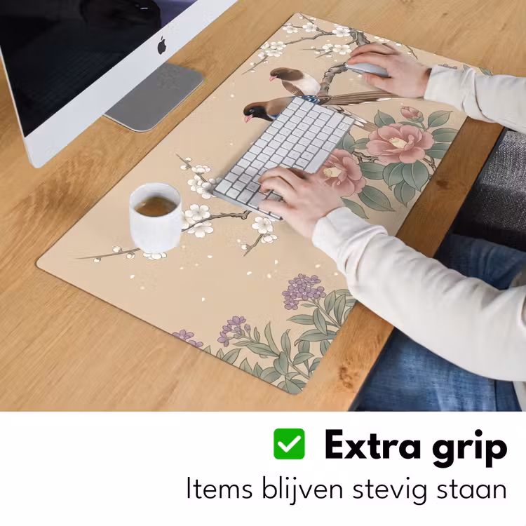 Bloemen - Vogels - Bloemen Muismat XXL klein -sfeer3