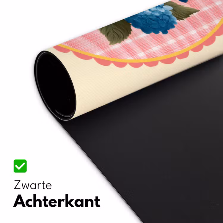 Bloemen - Blauw - Lijst - Bladeren Muismat XXL klein -sfeer2
