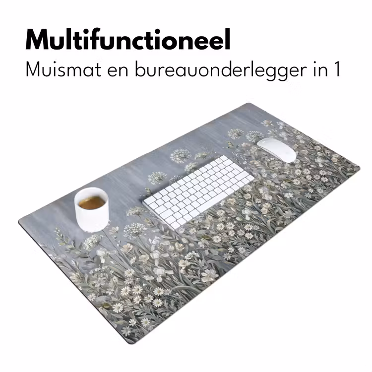 Bloemen - Botanisch - Blauw Muismat XXL klein -sfeer4