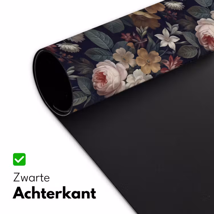 Bloemen - Boeket - Botanisch - Vintage - Donkere achtergrond Muismat XXL klein -sfeer2