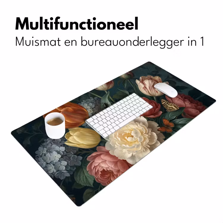 Bloemen - Boeket - Natuur - Klassiek - Donker Muismat XXL klein -sfeer4