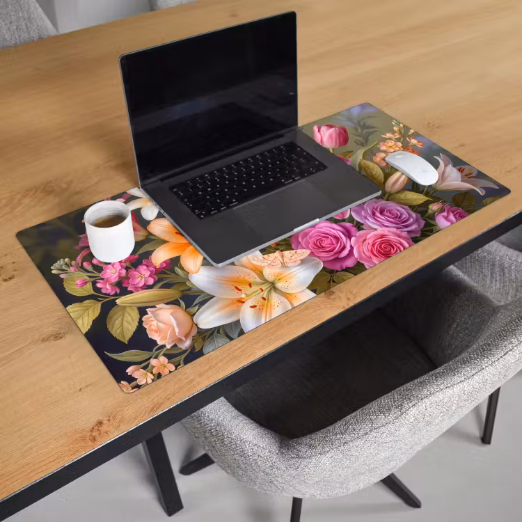 Bloemen - Boeket - Natuur - Kleurrijk - Modern Muismat XXL klein -sfeer1
