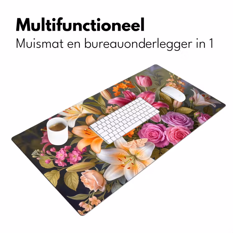 Bloemen - Boeket - Natuur - Kleurrijk - Modern Muismat XXL klein -sfeer4