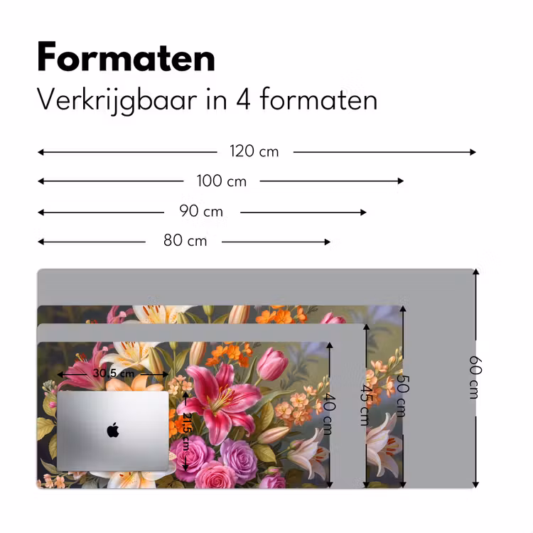 Bloemen - Boeket - Natuur - Kleurrijk - Modern Muismat XXL klein -sfeer5
