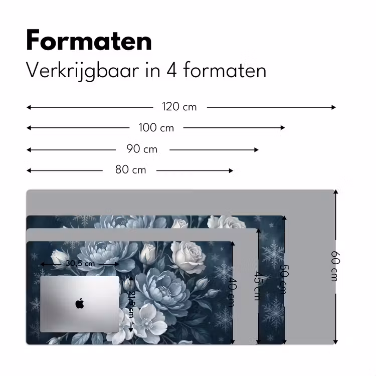 Bloemen - Boeket - Winter - Abstract - Blauw Muismat XXL klein -sfeer5