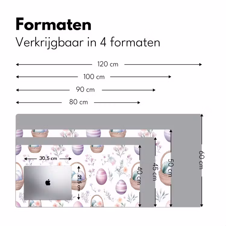 Bloemen - Paaseieren - Patroon Muismat XXL klein -sfeer5