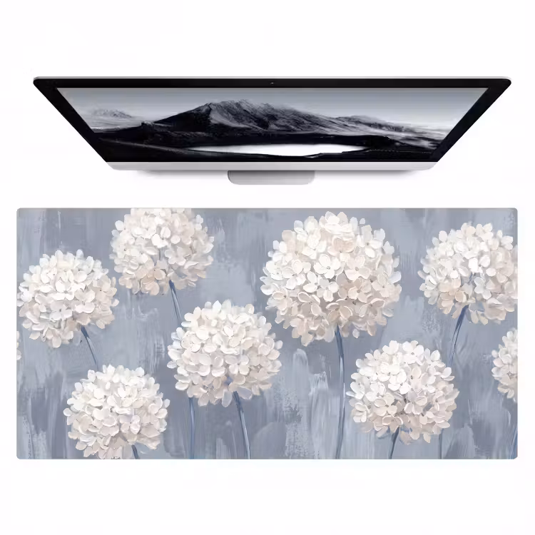 Bloemen - Illustratie - Blauw Muismat XXL klein -zzz3d