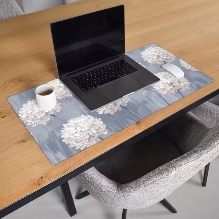 Bloemen - Illustratie - Blauw Muismat XXL klein -sfeer1