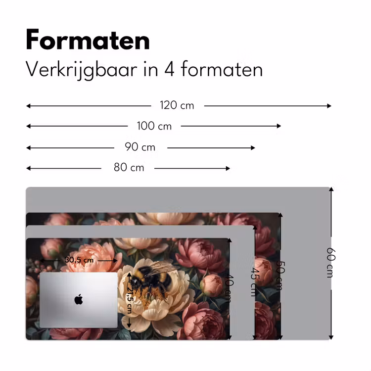 Bloemen - Insect - Natuur - Roze Muismat XXL klein -sfeer5