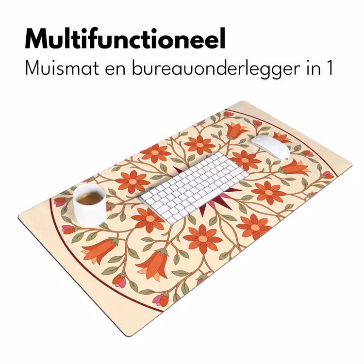 Bloemen - Mandala - Decoratief - Rood Muismat XXL klein -sfeer4