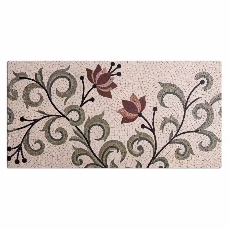 Bloemen - Mozaïek - Patroon - Abstract - Groen Muismat XXL klein -3d_leeg