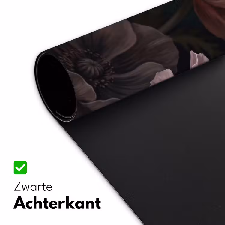 Bloemen - Natuur - Roze - Donker - Modern Muismat XXL klein -sfeer2