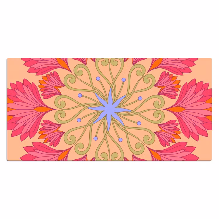 Bloemen - Patroon - Abstract - Roze - Decoratief Muismat XXL klein -3d_leeg