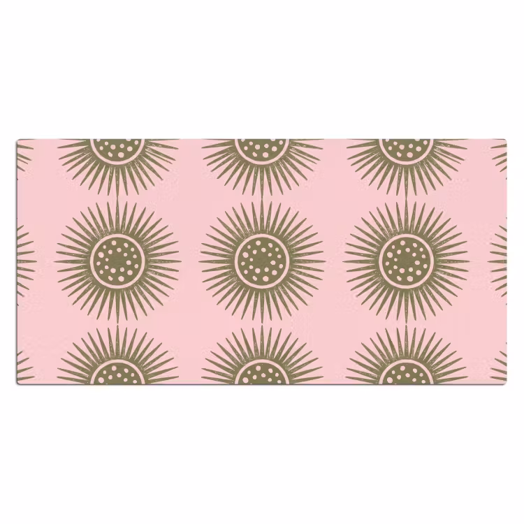 Bloemen - Patroon - Abstract - Roze - Groen Muismat XXL klein -3d_leeg
