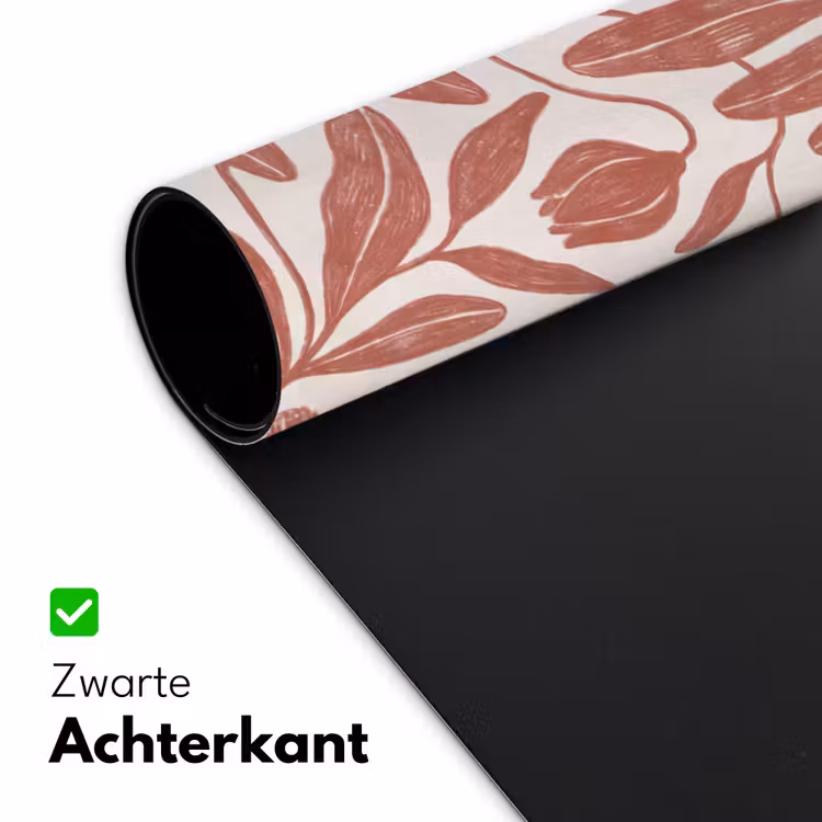 Bloemen - Patroon - Modern - Natuur - Bruin Muismat XXL klein -sfeer2