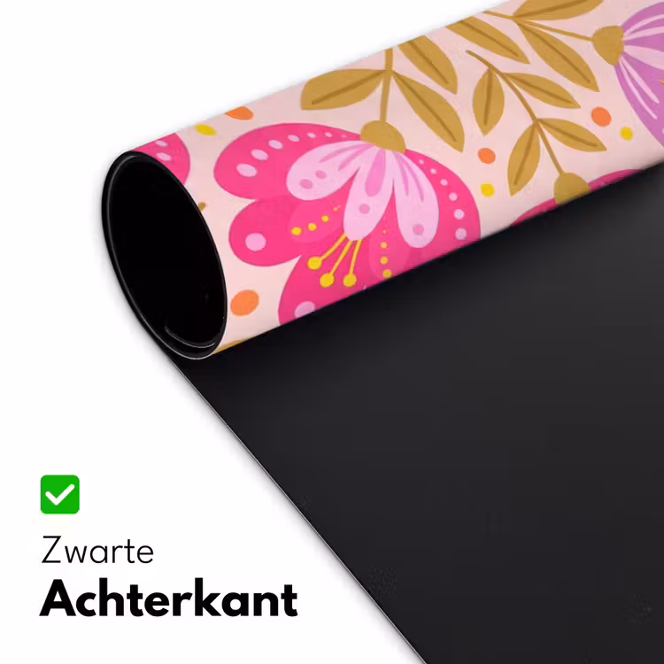Bloemen - Patroon - Natuur - Abstract - Roze Muismat XXL klein -sfeer2