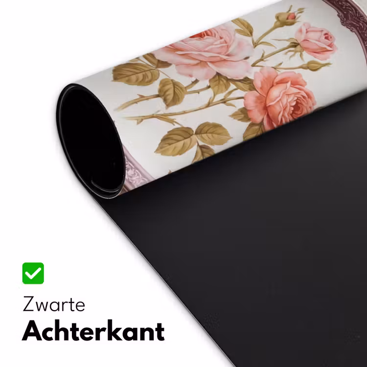 Bloemen - Patroon - Vintage - Roze - Decoratie Muismat XXL klein -sfeer2