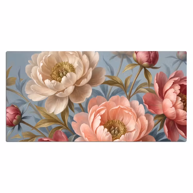 Bloemen - Roze - Beige - Modern - Natuur Muismat XXL klein -3d_leeg