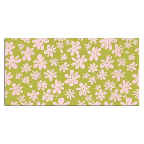 Bloemen - Roze - Getekend - Patroon Muismat XXL klein -3d_leeg