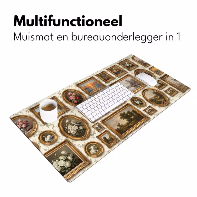 Bloemen - Roze - Stilleven - Klassiek Muismat XXL klein -sfeer4