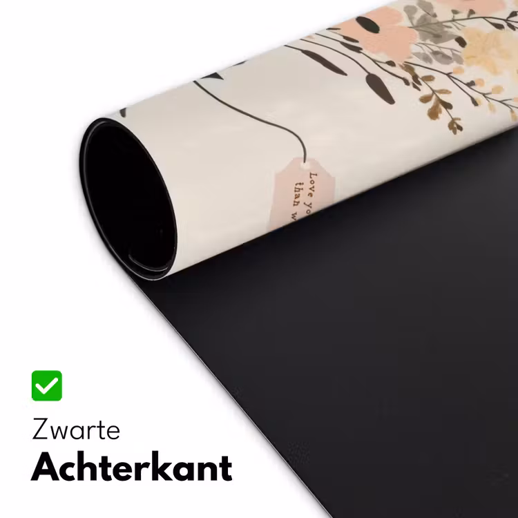 Bloemen - Quote - Beige - Lint Muismat XXL klein -sfeer2