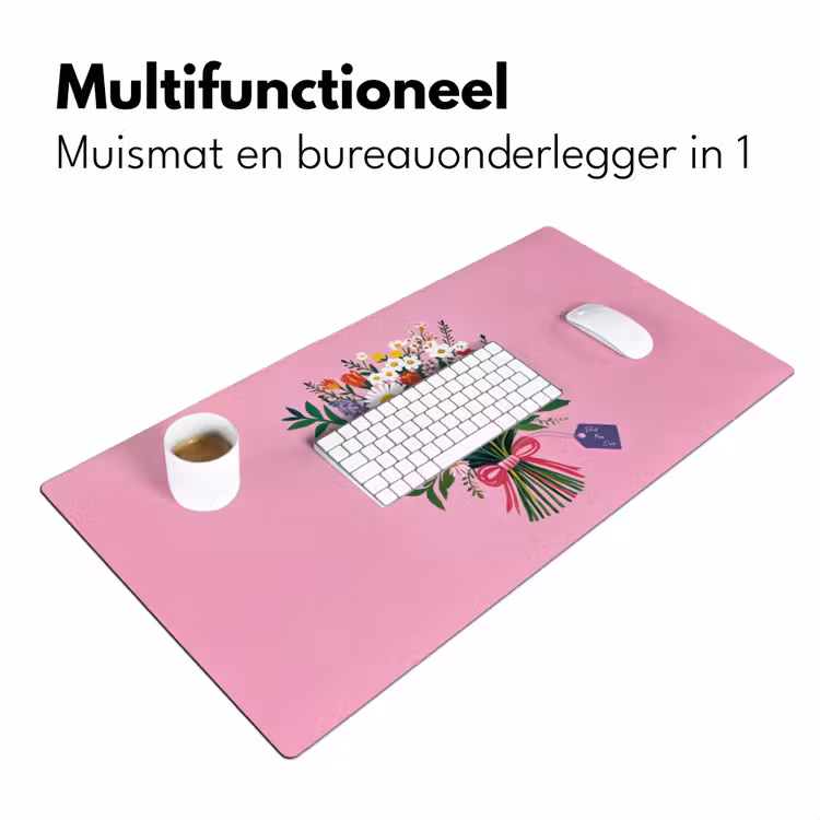 Bloemen - Quote - Kaartje - Kleurrijk Muismat XXL klein -sfeer4