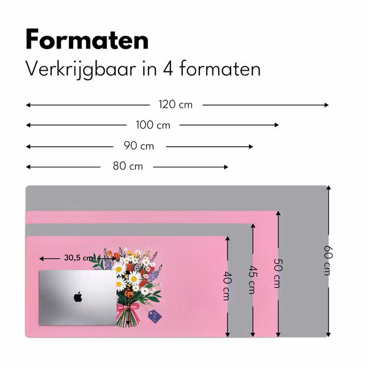 Bloemen - Quote - Kaartje - Kleurrijk Muismat XXL klein -sfeer5