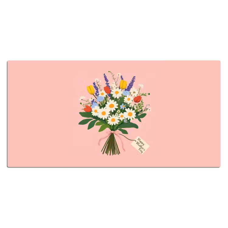 Bloemen - Lint - Kaartje Muismat XXL klein -3d_leeg