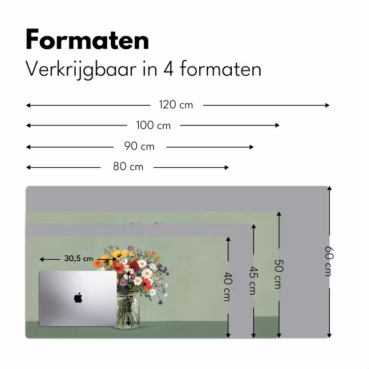 Bloemen - Vaas - Kaartje Muismat XXL klein -sfeer5