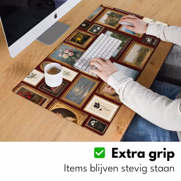 Bloemen - Vaas - Klassiek - Kunst - Rood Muismat XXL klein -sfeer3