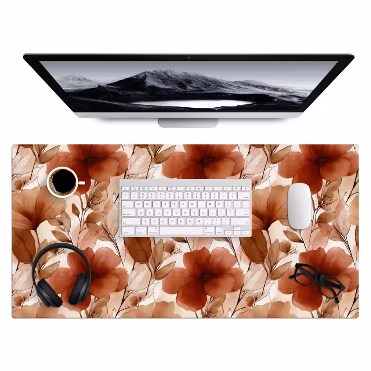 Bloemen - Aquarel - Botanisch - Terracotta Muismat XXL klein 681 -3d