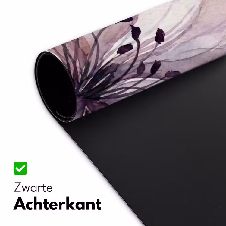 Bloemen - Aquarel - Modern - Roze - Donker Muismat XXL klein -sfeer2