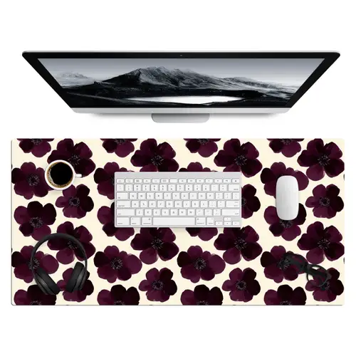 Bloemen - Aquarel - Paars Muismat XXL klein 681 -3d