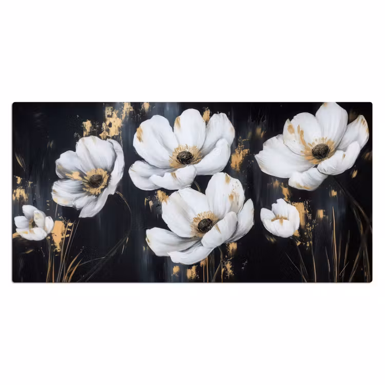 Bloemen - Wit - Abstract Muismat XXL klein -3d_leeg