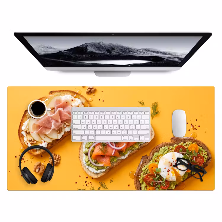 Eten - Brood - Ontbijt - Modern - Kleurrijk Muismat XXL klein -3d