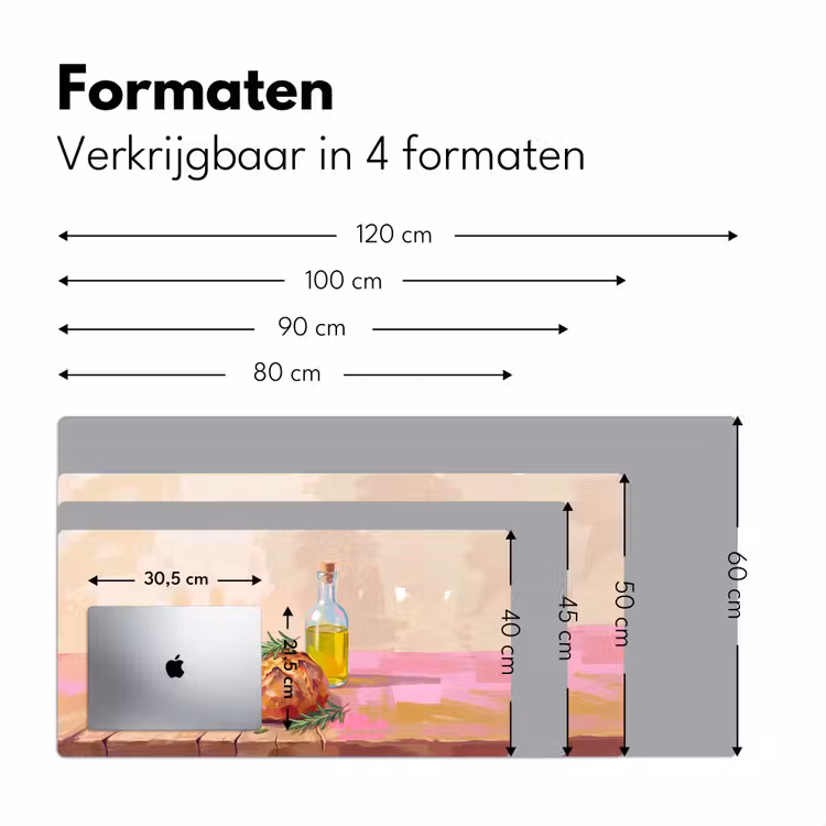 Eten - Brood - Olijfolie - Abstract - Keuken Muismat XXL klein -sfeer5