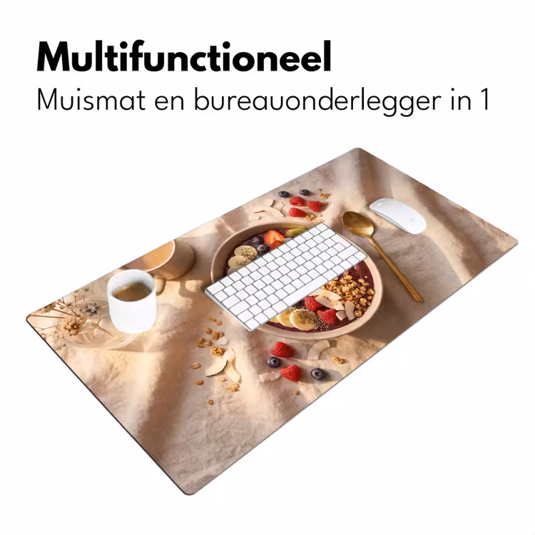 Eten - Ontbijtkom - Fruit - Gezond - Kleurrijk Muismat XXL klein -sfeer4