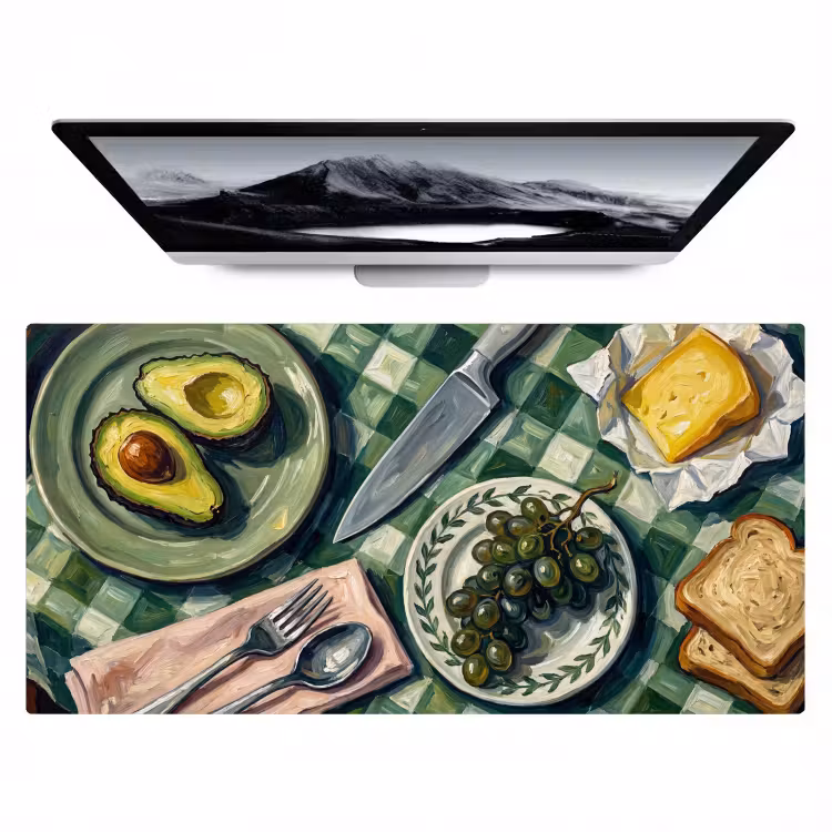 Eten - Ontbijt - Tafel - Modern - Groen Muismat XXL klein -zzz3d