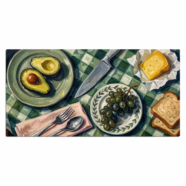 Eten - Ontbijt - Tafel - Modern - Groen Muismat XXL klein -3d_leeg