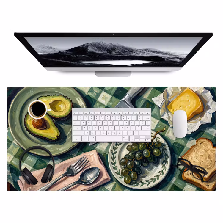 Eten - Ontbijt - Tafel - Modern - Groen Muismat XXL klein -3d